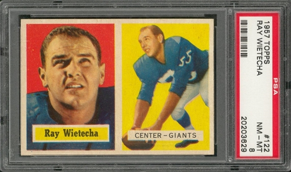 1957 Topps Football #122 Ray Wietecha – PSA NM-MT 8